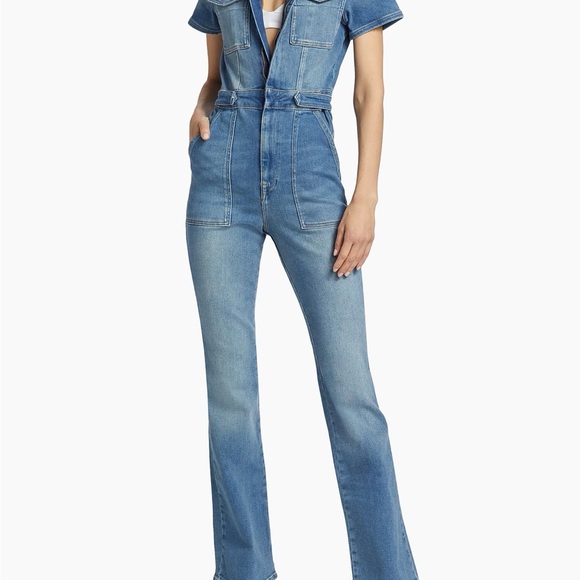 Good American's Fit For Success Small jumpsuit is crafted of stretch denim. NWT - Picture 3 of 6